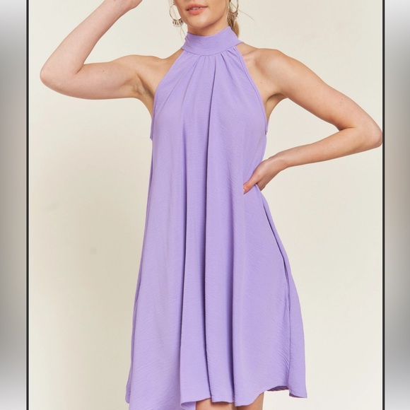 Elegant Lavender Halter Dress - Picture 3 of 3
